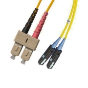 SC/APC to MU/UPC Plenum Duplex 9/125 Single-mode Fiber Patch Cable