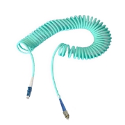 FC-LC Simplex 10G OM4 Multimode Bend Safe Curl Fiber Patch cord